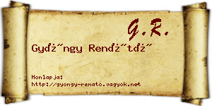 Gyöngy Renátó névjegykártya